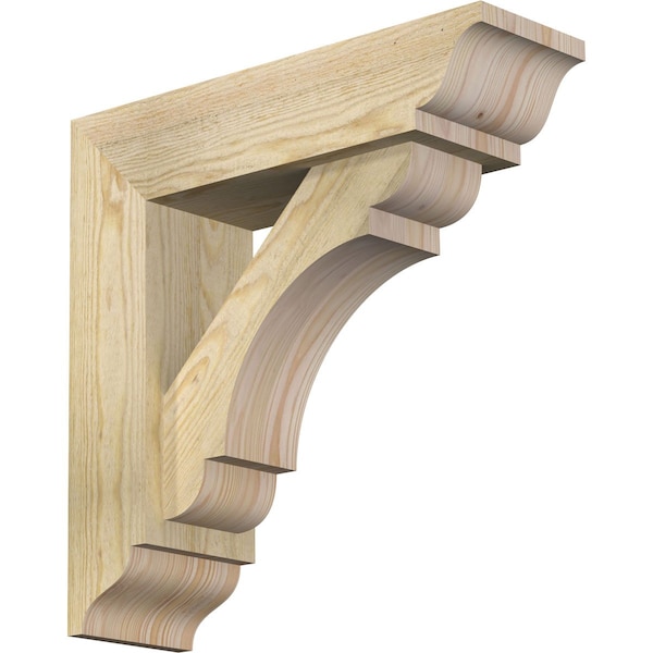 Ekena Millwork Olympic Traditional Rough Sawn Bracket w/ Offset Brace, Douglas Fir, 6"W x 20"D x 20"H BKT0604X20X20OLY01RDF - main